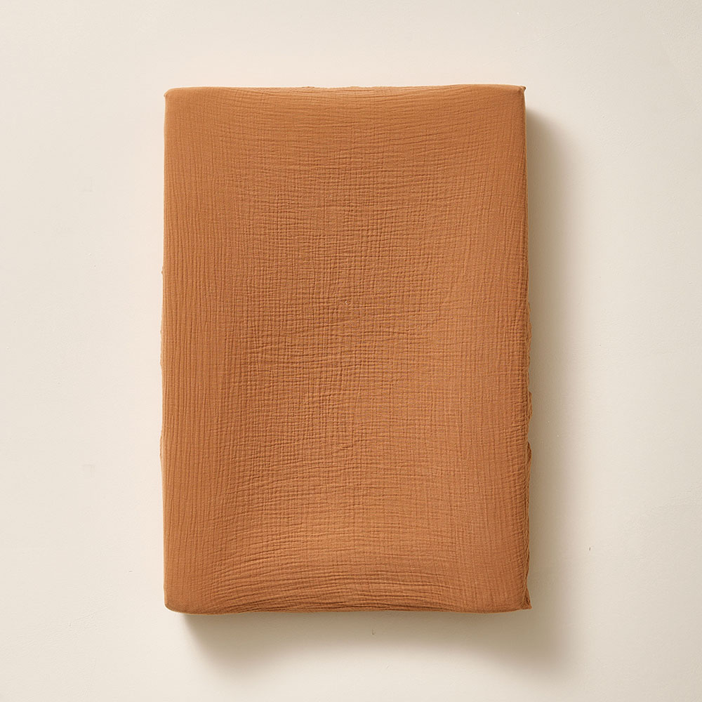 VERSCHOONMAT HOES | BIOLOGISCH MOUSSELINE KATOEN | CARAMEL