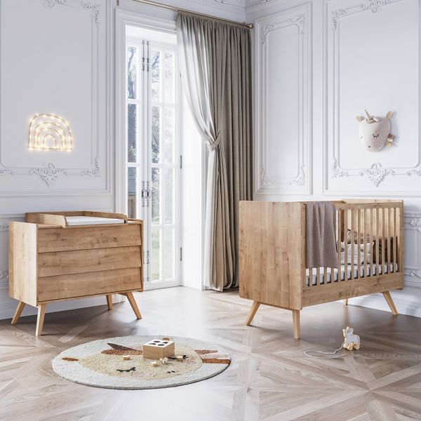 Meegroei babykamer «Vintage» 2-delig hout