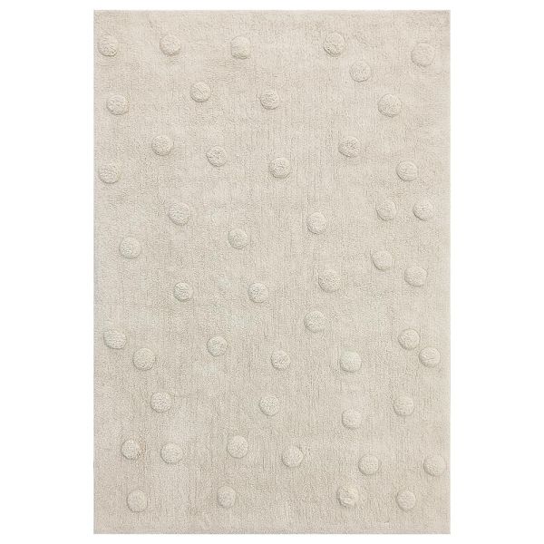 Beige vloerkleed met subtiele stippen en rechthoekig ontwerp van Petite Amélie