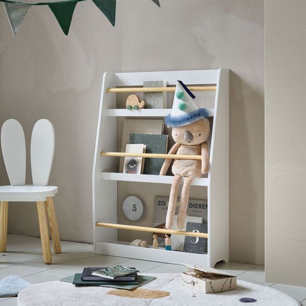 Montessori boekenkast met drie schappen | Wit