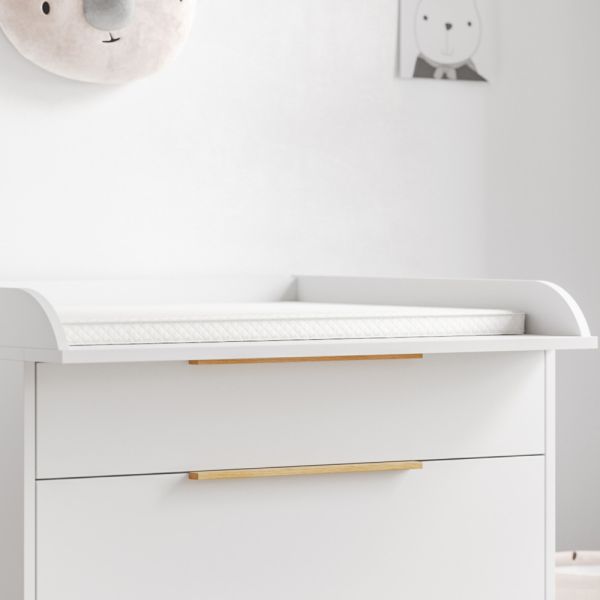 Bladvergroter commode van melamine en hout in wit van Petite Amélie