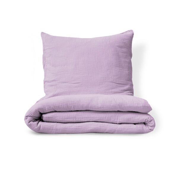 Mousseline Dekbedovertrekset 120 x 150 cm incl. kussenhoes | lila