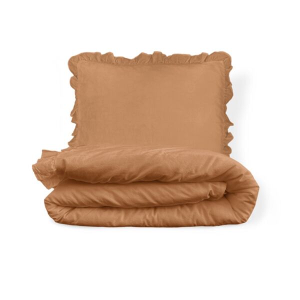 Dekbedovertrekset met ruffles «Colette» | 120 x 150 cm | Caramel