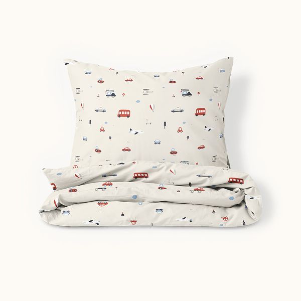 Dekbedovertrekset flanel «Vehicles» | 140 x 200 cm