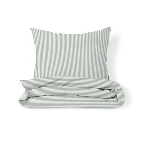 DEKBEDOVERTREKSET 140 X 200 CM «STRIPED» | OFF WHITE EN GROEN