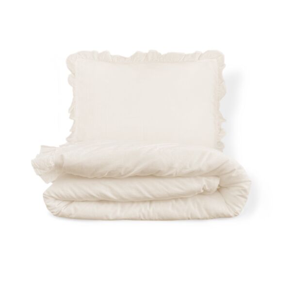 Dekbedovertrekset met ruffles «Colette» | 140 x 200 cm | Beige