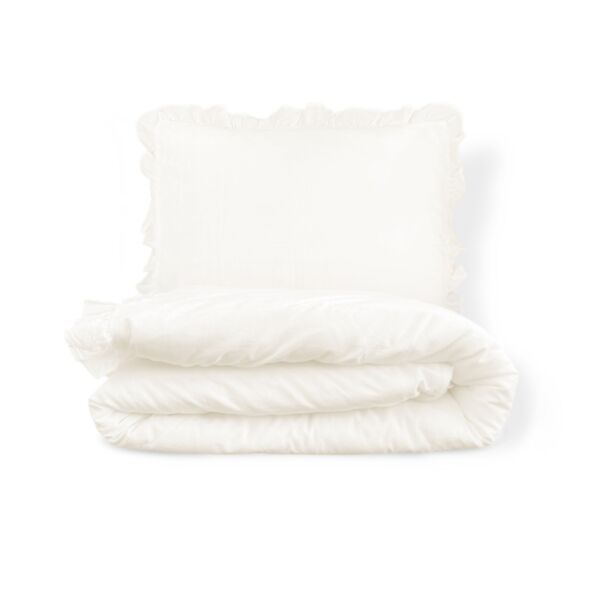 Dekbedovertrekset met ruffles «Colette» | 140 x 200 cm | Wit