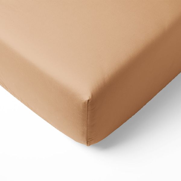 Hoeslaken kinderbed 160X80 caramel biologisch katoen van Petite Amélie