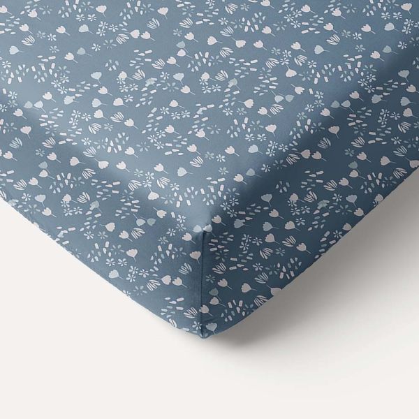 Biologisch katoenen hoeslaken 70x160 blauw