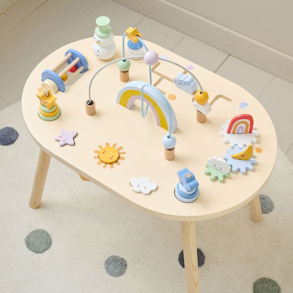 HOUTEN ACTIVITEITENTAFEL «MÉTÉO» | MEERKLEURIG