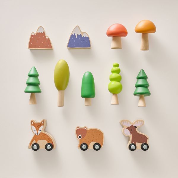 SPEELSET MET HOUTEN BOSDIEREN «FORÊT»