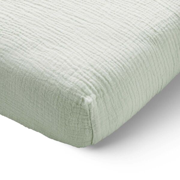 Hoeslaken 70x140 cm van mousseline | 100% biologisch katoen | Groen