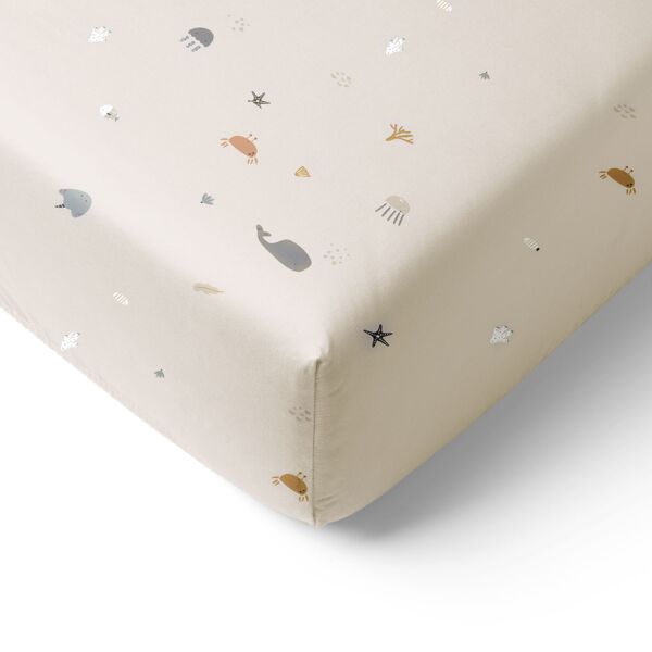 HOESLAKEN 90x200 CM «SEA LIFE» | BEIGE-ZAND
