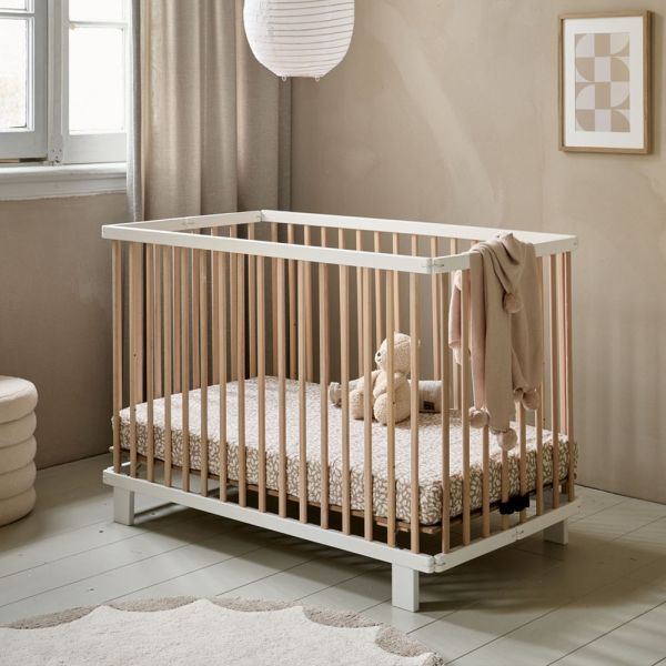 inklapbaar ledikant baby bed 60x120 verstelbaar hout wit naturel Petite Amélie 1