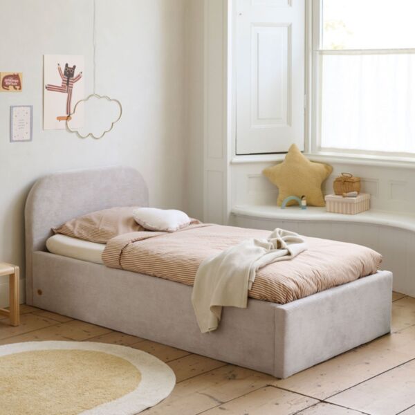 Juniorbed gestoffeerd «Leandre» | 80 x 160 cm | Beige