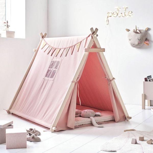 katoenen tipi tent binnen matras kind roze Petite Amélie 1