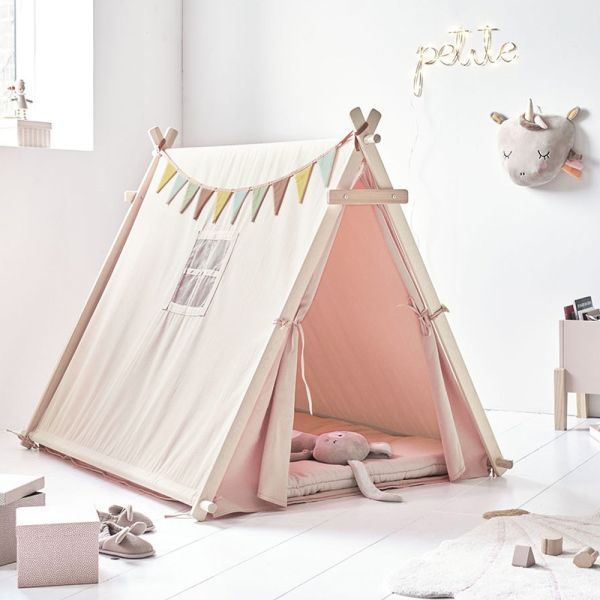 katoenen tippi tent binnen matras kind beige Petite Amélie