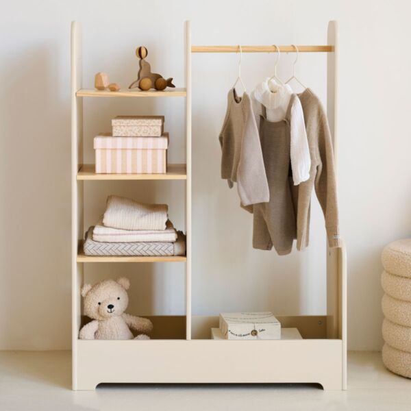 Montessori kledingkast met spiegel «Lune» | Beige