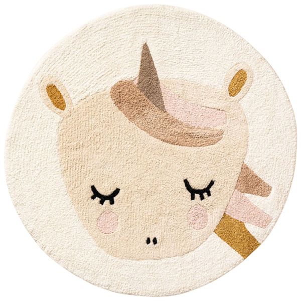 Wasbaar kindervloerkleed | Rond Ø100 cm | Unicorn Lara