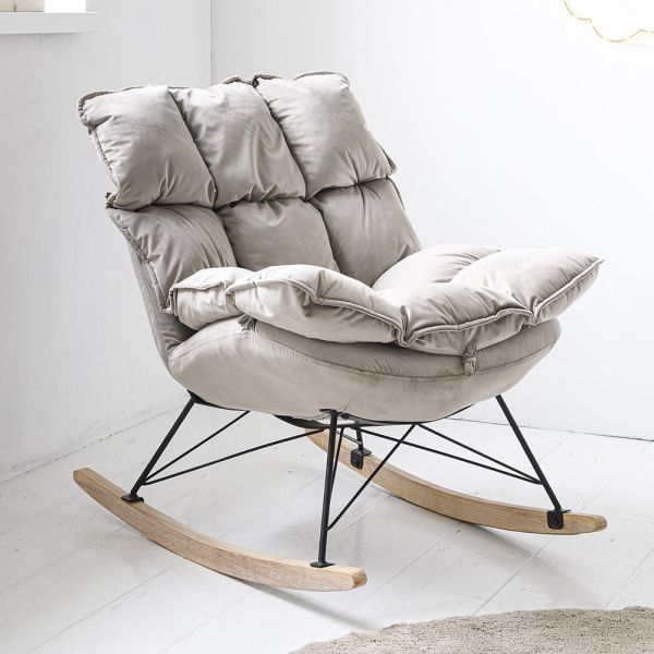 Luxe schommelstoel voor in babykamer | «COCON» | Grijs Taupe