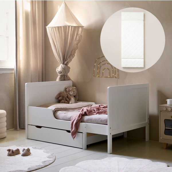 Meegroeibed Brume met matras van hout in wit van Petite Amélie