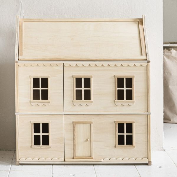 Klassiek naturel houten poppenhuis | «La Parisienne»
