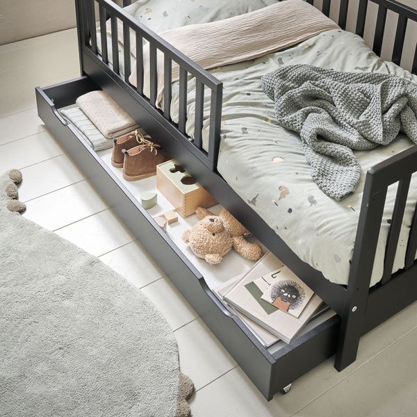 Onderschuiflade voor peuterbed en meegroeibed 140x70 | Zwart