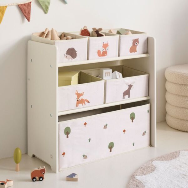 Speelgoedkast met opbergbakken «Forêt» | Beige