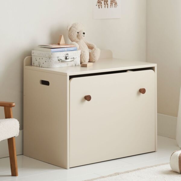 2-in-1 speelgoedkist en kindertafel «Lune» | Beige