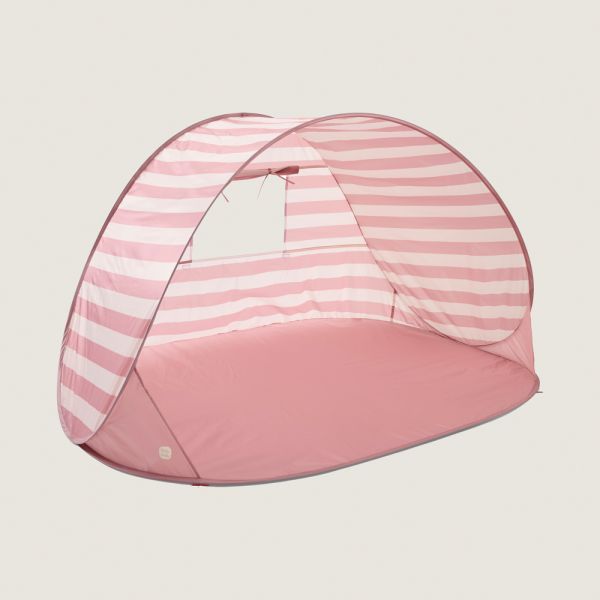 Pop up strandtent roze met zonbescherming voor baby van Petite Amélie