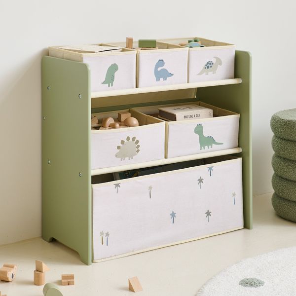 Speelgoedkast van hout uit de Dino collectie in groen van Petite Amélie