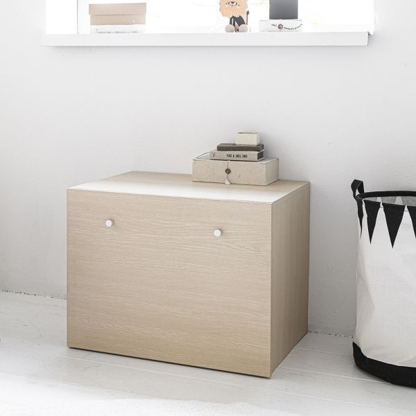 Houten speelgoedkist Retro naturel wit van Petite Amélie