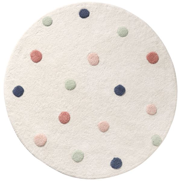 Wasbaar kindervloerkleed | Rond Ø110 cm | Stippen