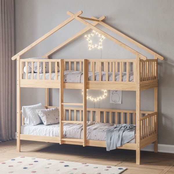 STAPELBED HUISJE «MAISON» | 90 X 200 CM | NATUREL