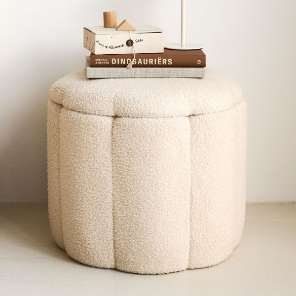 Opbergpoef «Fleur» XL | Beige