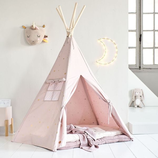 tipi speeltent roze gouden sterrenprint Petite Amélie