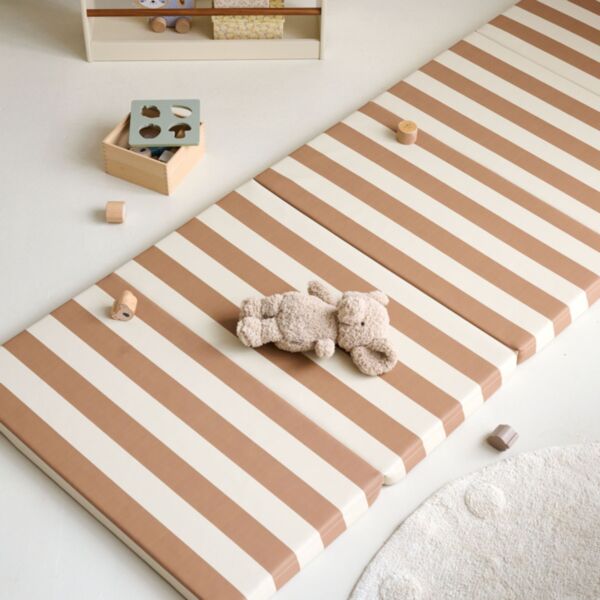 Speelmat baby | 200 cm lang en opvouwbaar | Beige en caramel