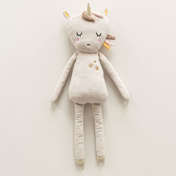 Baby knuffel unicorn «Lara» | beige en roze | 50cm