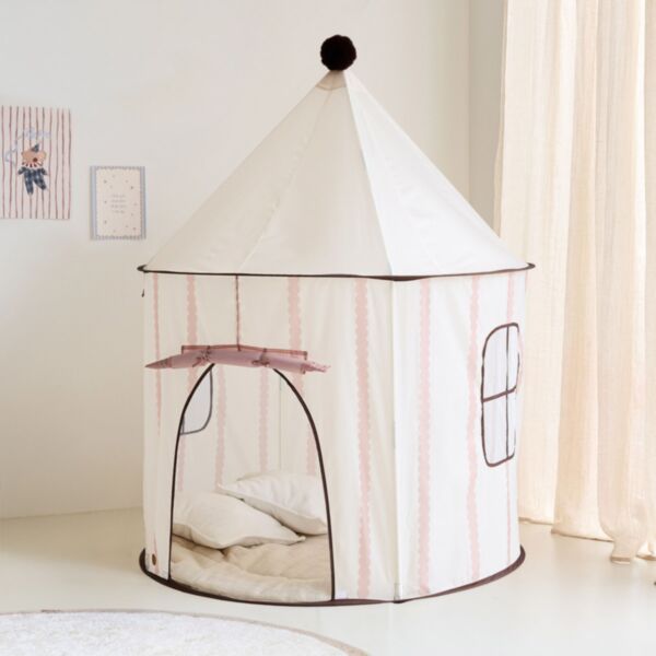 Speeltent pop-up «Lune» | Beige en roze