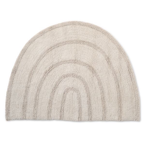 Vloerkleed kinderkamer beige met regenboogmotief van katoen wasbaar van Petite Amélie