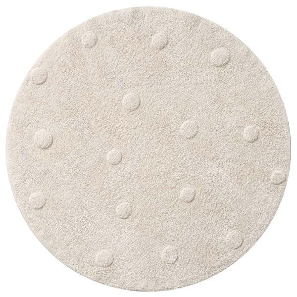 WASBAAR KINDERVLOERKLEED | ROND Ø110 CM | NATUREL MET STIPPEN