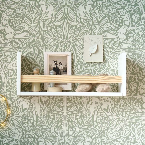 HOUTEN WANDPLANK «HETRE» | WIT EN NATUREL