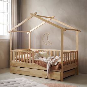 BEDHUISJE / JUNIORBED «MAISON» | 160 X 80 CM | NATUREL