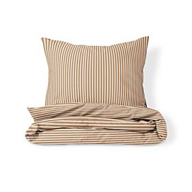 DEKBEDOVERTREKSET 120 X 150 CM «STRIPED»| BEIGE EN CARAMEL