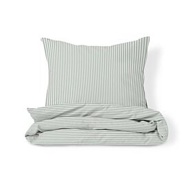 DEKBEDOVERTREKSET 140 X 200 CM «STRIPED» | OFF WHITE EN GROEN