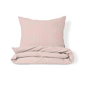 DEKBEDOVERTREKSET 140 X 200 CM «STRIPED» | OFF WHITE EN ROZE