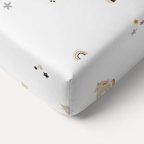 Premium hoeslaken eenpersoonsbed «Lara» 90x200 GOTS | Unicorn
