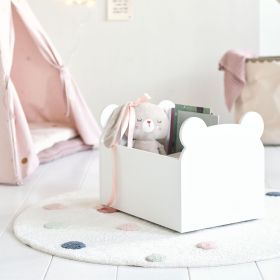 Houten speelgoedkist / boekenkist met wieltjes «Ted» | wit