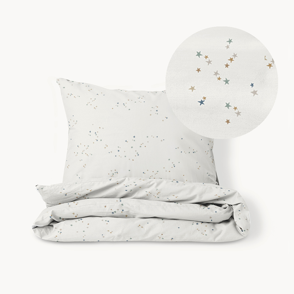 DEKBEDOVERTREKSET 120 X 150 CM «STARS» | OFF-WHITE MET STERREN
