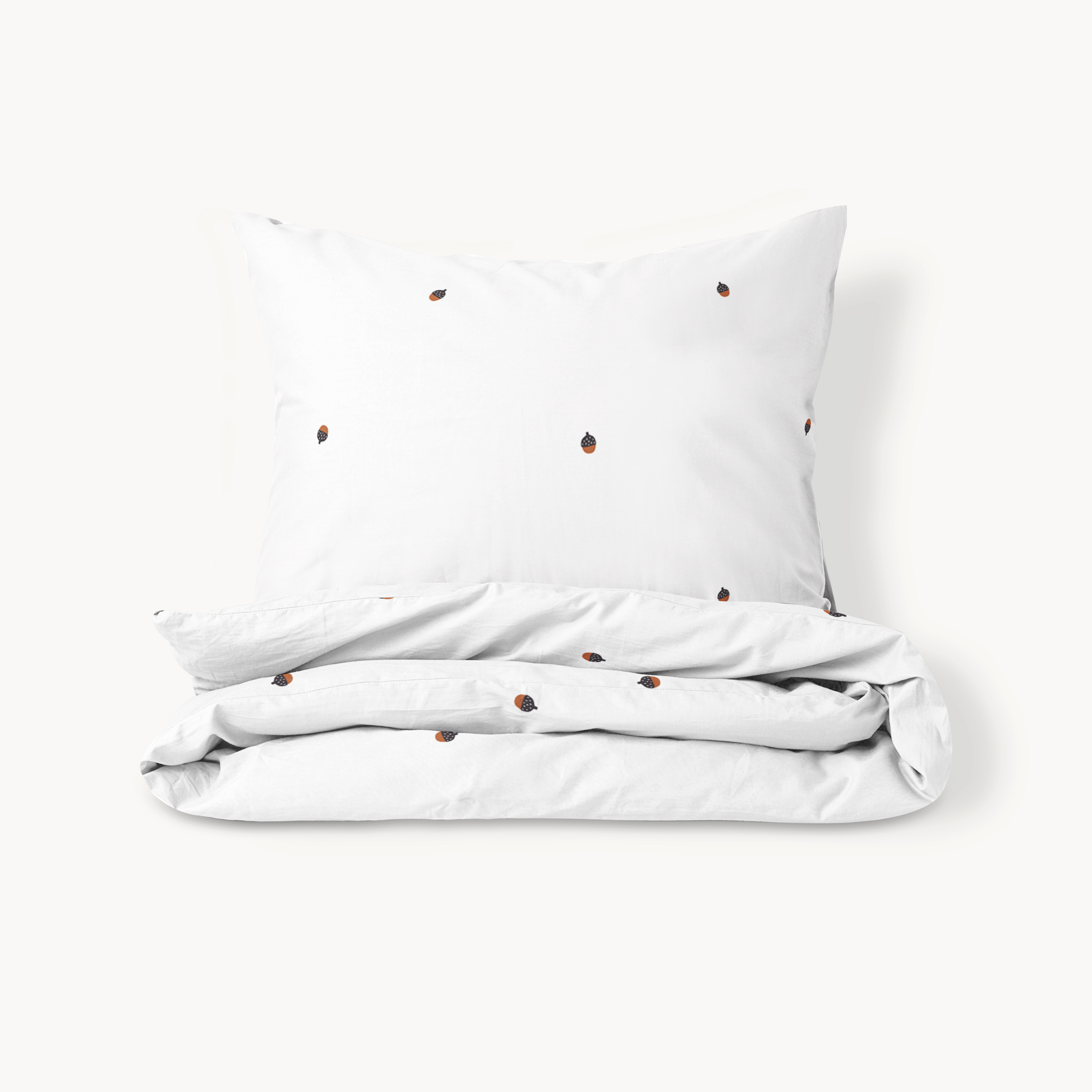 Kinder dekbedovertrekset «Automne» 120x150cm, incl. kussenhoes | GOTS | wit 